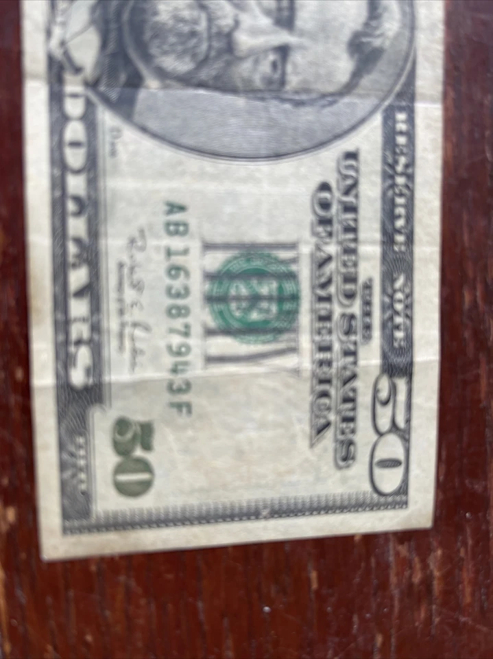 ONE FIFTY DOLLARS BILL 1996 ( D209 ) OF AMERICA TITLE (AB16387943F) VERY GOOD - Image 3 of 4