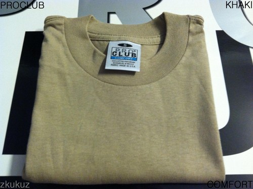 T-SHIRT BLANK KHAKI TEE PRO CLUB 