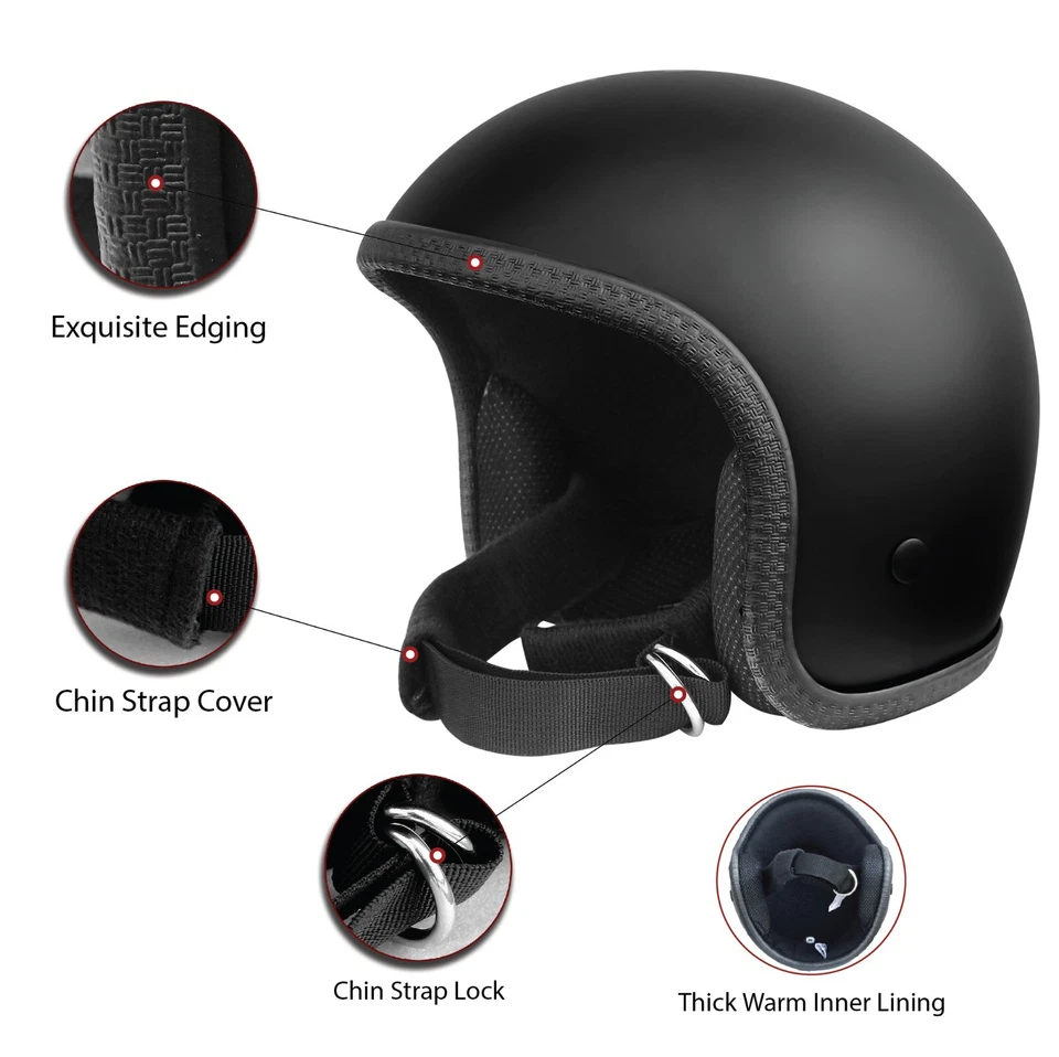 Australian Biker Gang Niedrigster Profil Motorrad Jethelm Sturzhelm - Bild 4 von 4