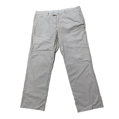 ZEGNA Pants Mens 36x28 Cotton Flat Prep Straight Trousers Light