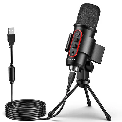 JAMELO USB Microphone Computer Condenser Gaming Mic for PC/Laptop/Phone/PS4/5