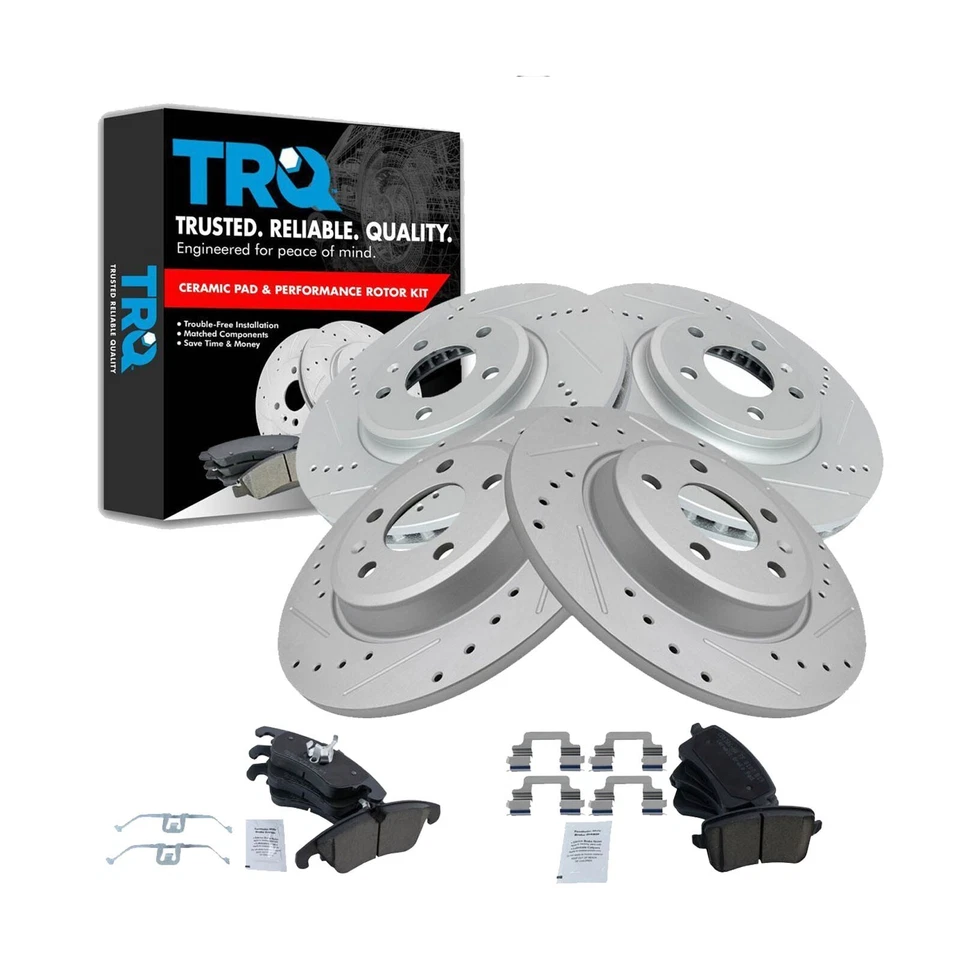 Kit de pastillas de freno y rotor delanteras y traseras TRQ nuevas para Audi A4 A5 2009-2011 Foto 2 de 4