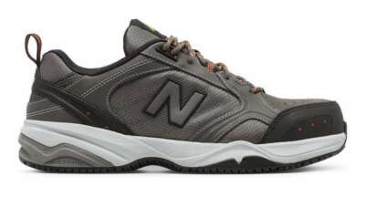 NIB New Balance MEN'S Steel Toe 627 MID627G Grey Black Slip Resistant 4E 