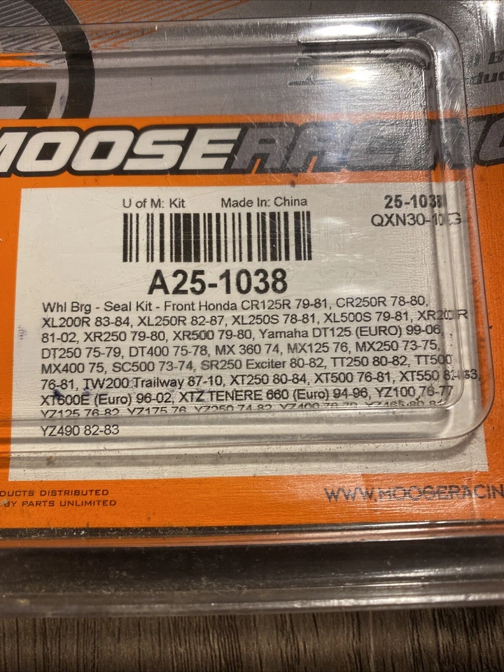 Honda XR200r 1981-2002 Wheel Bearings & Seal Kit, XL250R 82-87 more Moose Racing - Image 2 of 4