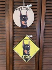 KC Creations Metal Doberman dog signs XING Welcome CHOICE