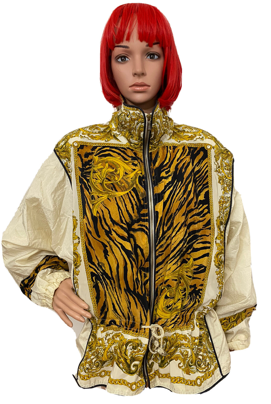 VTG RARE🔥 EAST WEST 80s Rayon Animal Print BAROQUE Jacket Sz:M