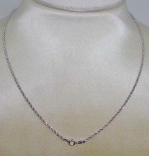 B Collier Or Blanc 750 18K Carats 50Cm 1,40Gr Femme Homme Collier En Or Blanc