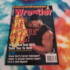  The Wrestler Magazine August 1999 - Hollywood Hulk Hogan NWO Vintage Owen Hart.