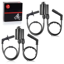 2Pcs Ignition Coils & Spark Plug Caps For HONDA Shadow 1100 VT1100 1987-1998