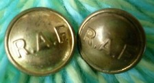 RAF Royal Air Force Uniform Button 2 Pcs Brass Buttons Ltd ANTIQUE Org