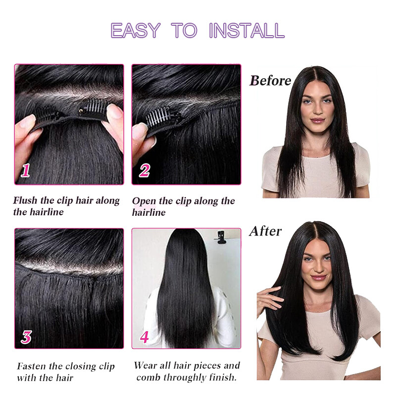 CLEARANCE 100% Remy Clip In Human Hair Extensions 8PCS  display picture 2