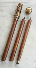 Vintage Solid Brass Handle Victorian Spy Telescope Stick Wooden Walking Cane New