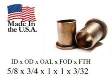 Qty 2pc,  5/8 x 3/4 x 1 Bronze Flanged Bushing, AMERICAN BRONZE - Made In USA