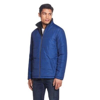 Weatherproof Vintage Men s Fleece Lined Puffer Jacket, Blue, Small, Men's Jacket