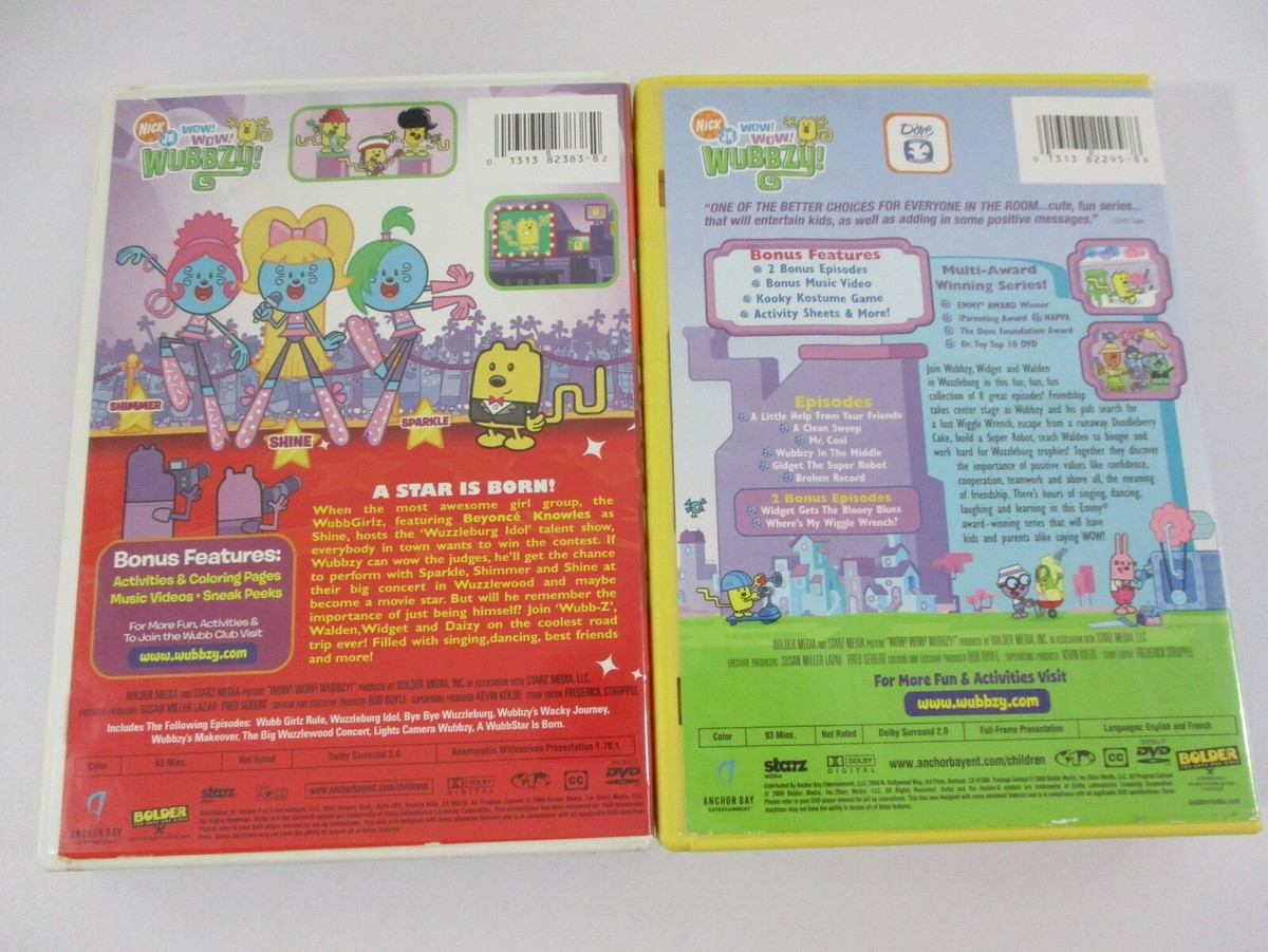 4 DVDs: Wubbzy's Big Movie, Dino Island, Wubb Idol, Little Help