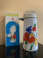 Vintage Everest Airpot 1.9L Hot Cold Coffee Tea Dispenser Flowers & Poppies