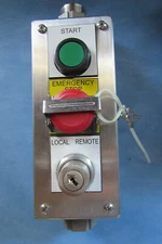 Hoffman E-3PBSS Stainless 3 Push Button Enclosure LOCKABLE Key Control Start