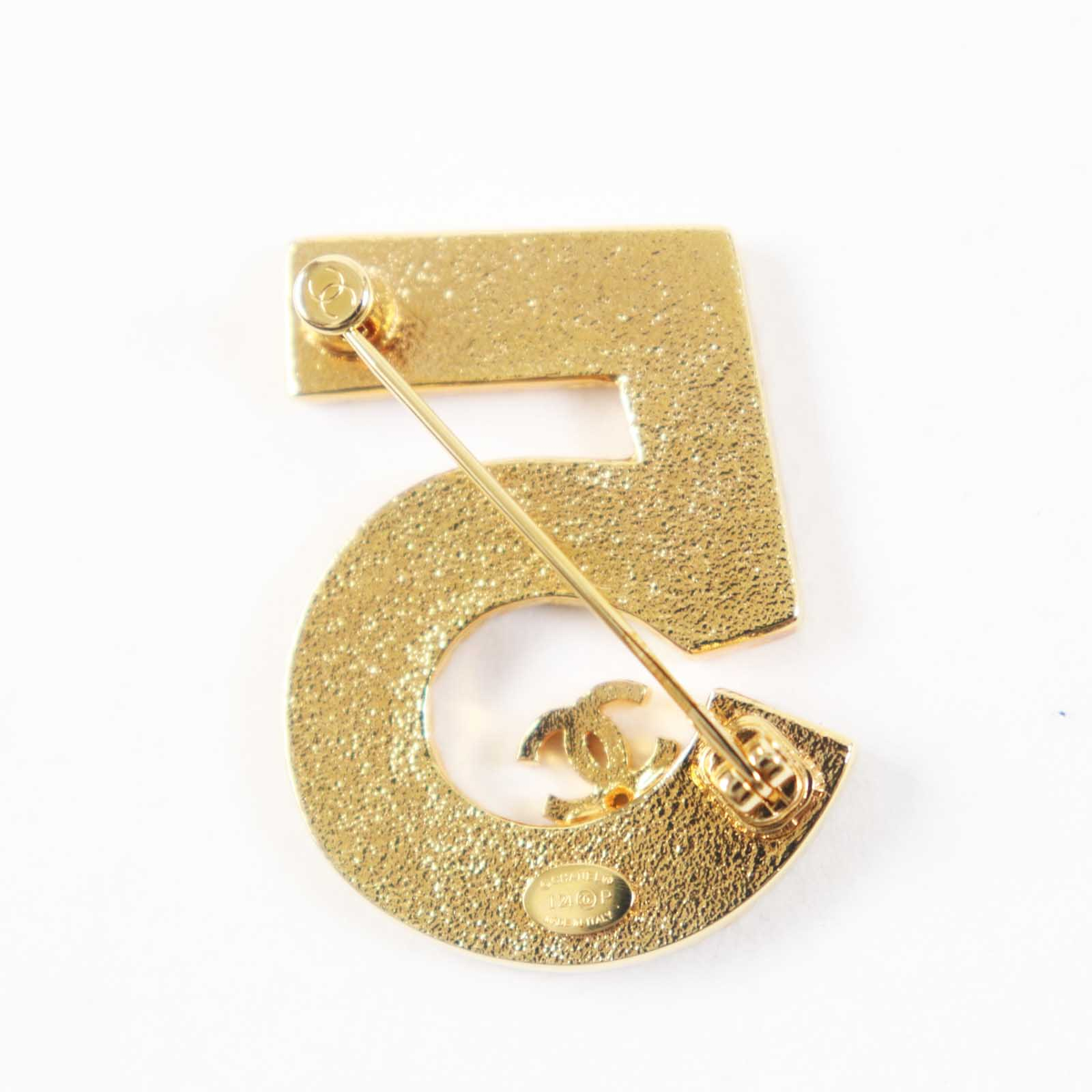 CHANEL NO.5 COCO Mark Brooch pin Gold Plated Navy | eBay
