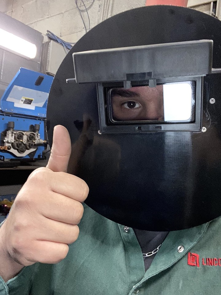 Wendy's Pancake Welding Hood Helmet w/Strap Right Handed Black FLIP