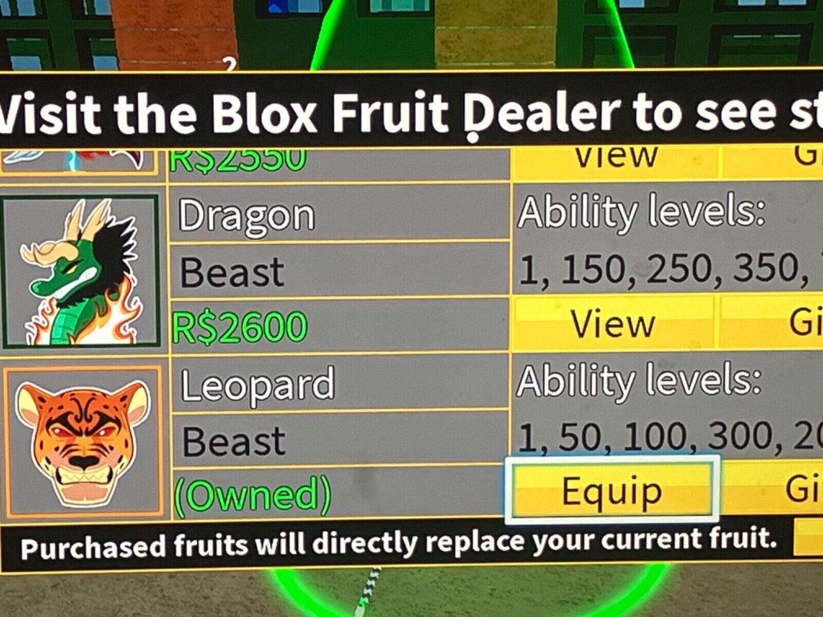 FRUITS ON STOCK!! SELLING : DRAGON - Blox Fruit Services