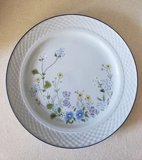 INTERNATIONAL CHINA CO 12" Serving Dinner Plate Blue Satin Silken Shadows Japan