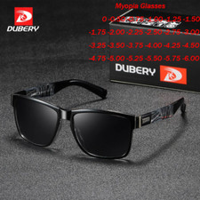 Men Square Premium Myopia Nearsighted Glasses Outdoor Driving Shade Sunglasses