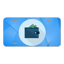 Custom Novelty License Plate With Wallet Full Of Money Design Add Names