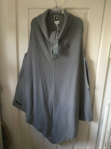 GStar Raw Poncho / Cape Medium 12 14 16 18 BNWT in Grey - Picture 2 of 12