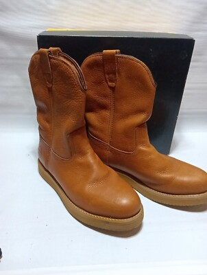 #ad Work Zone Size 12 Genuine Leather Upper Slip On Boots New Light Brown In Color $71.00