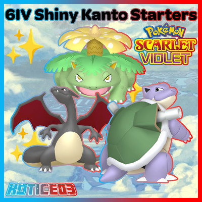   SHINY 6IV Venusaur + Charizard + Blastoise   Pokemon SCARLET and VIOLET PACK