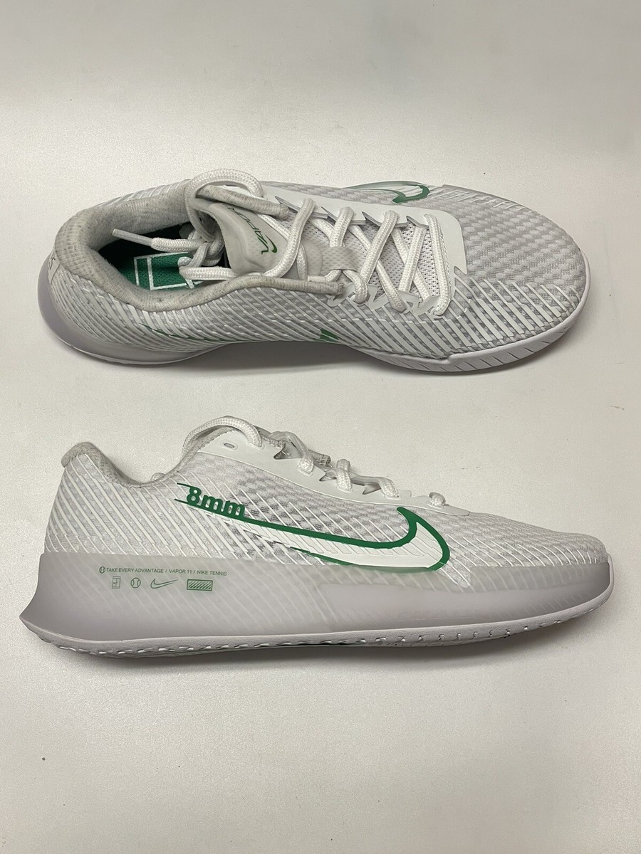 nike women's air zoom vapor pro hard court tennis shoes white and aluminum