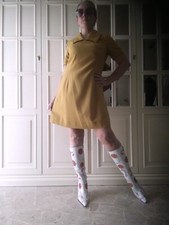 Abito Midi Donna Vintage A Maniche Lunghe, Linea A, Con Nappe E Colletto, Chiusura Lampo E Mezza Zip, Primaverile E Invernale, Per Feste Ed Eventi