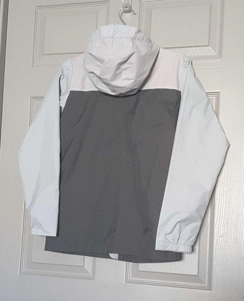 Columbia Boys' Rain-Zilla Rain Jacket, Youth Large, Grey Orange image 4