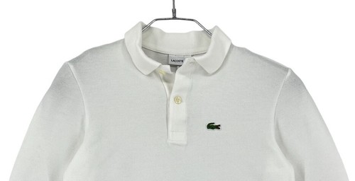 Lacoste Bianco Polo Collo Maglione Pullover da Bambino Misura 12 Y. O. (152 CM) - Foto 3 di 9