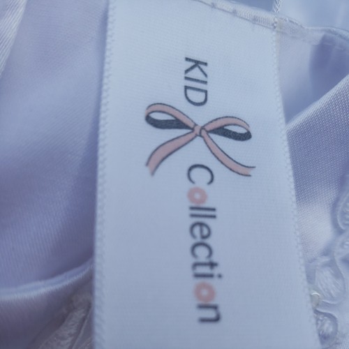 Kid collection size L White satin Girl Baptism Christening Gown Dress+ Bonnet - Picture 6 of 12
