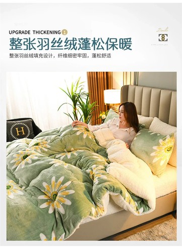 Plaid Super Thick Warm Blankets Winter Autumn Milk Fleece Duvet Thicken Warmth - Picture 23 of 29