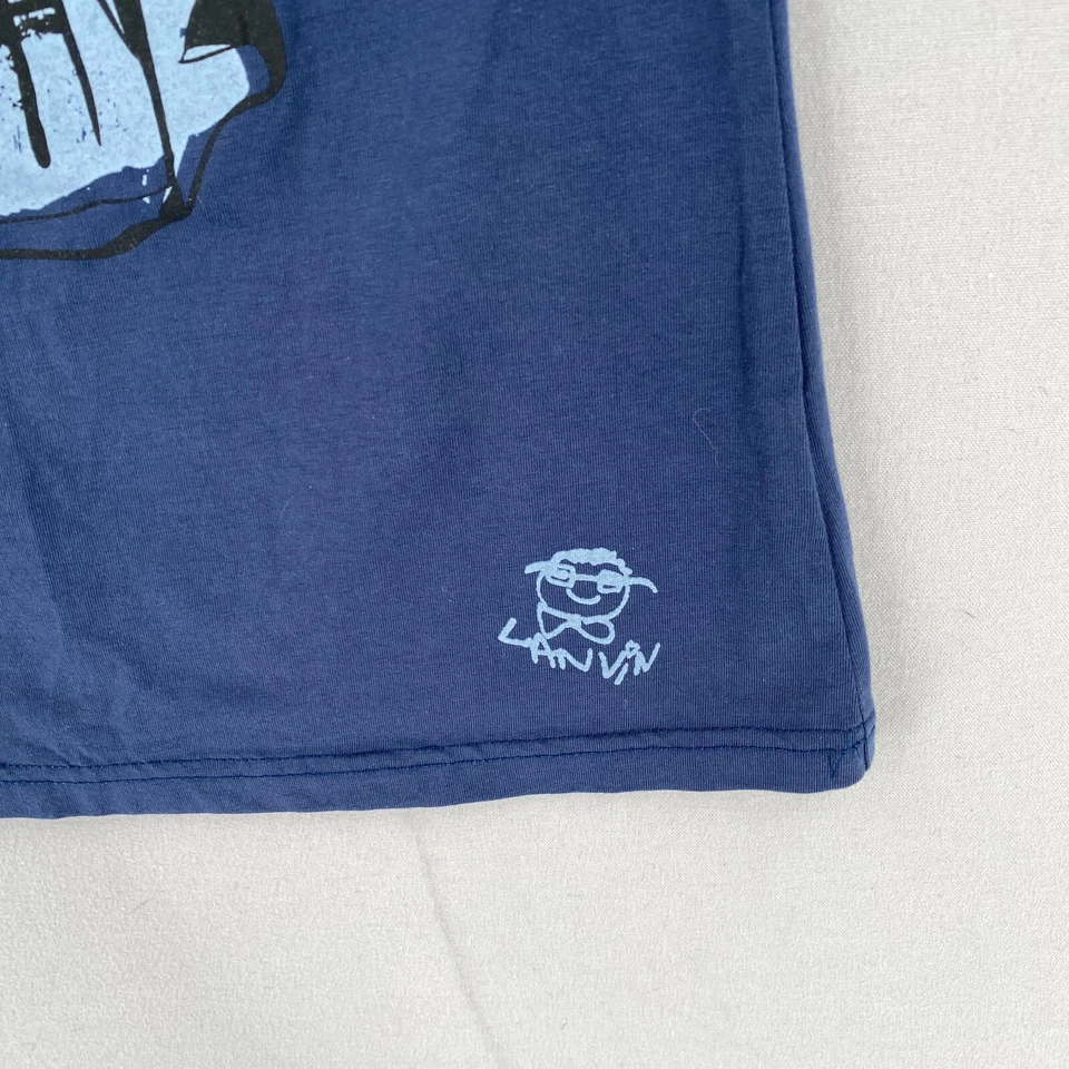 Lanvin Petite 尺寸 P2XS 大象印花背心蓝色棉质丝绸 — 第 3/4 张图片