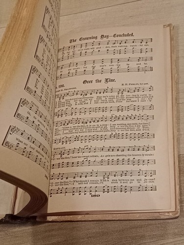 Libro de canciones cristiano vintage de himnos evangélicos n.º 5 derechos de autor 1887 - Imagen 2 de 11