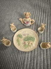 Mini Tea Set, Momma Pig and Piglets, Resin