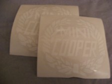 Pair Of Classic Mini Cooper Vinyl Decals White