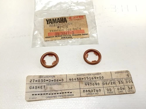 Yamaha  XV1000  XV1100  XV750  XV920  Gasket   90430-15169-00   2 Pcs. NOS