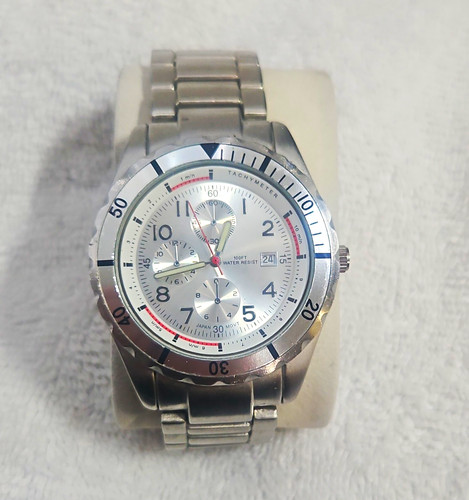 Casio AW600-33W Quartz Chronograph Tachymeter 100m Silver Steel Watch
