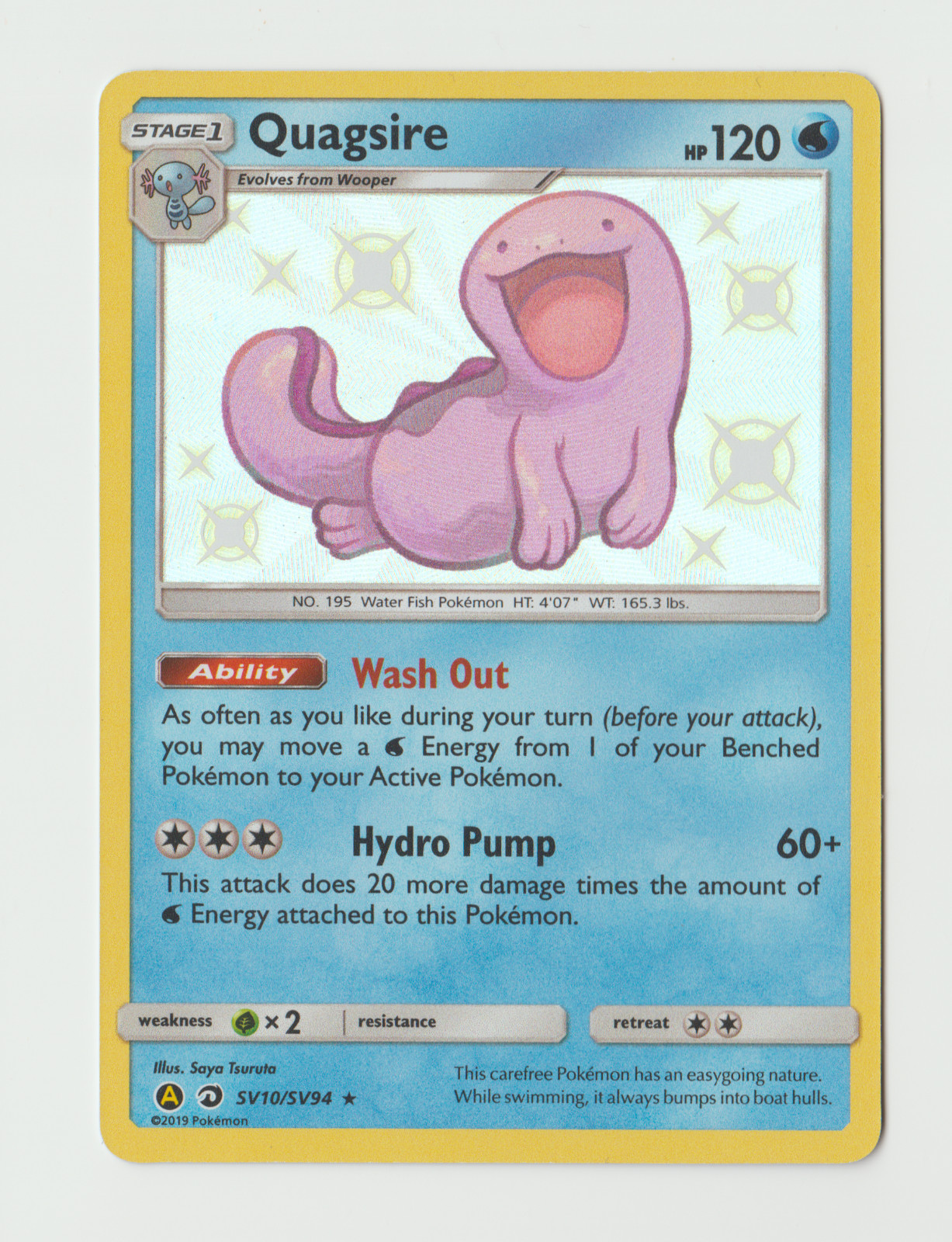 Quagsire SV10/SV94 Pokemon TCG Sun & Moon: Hidden Fates NM
