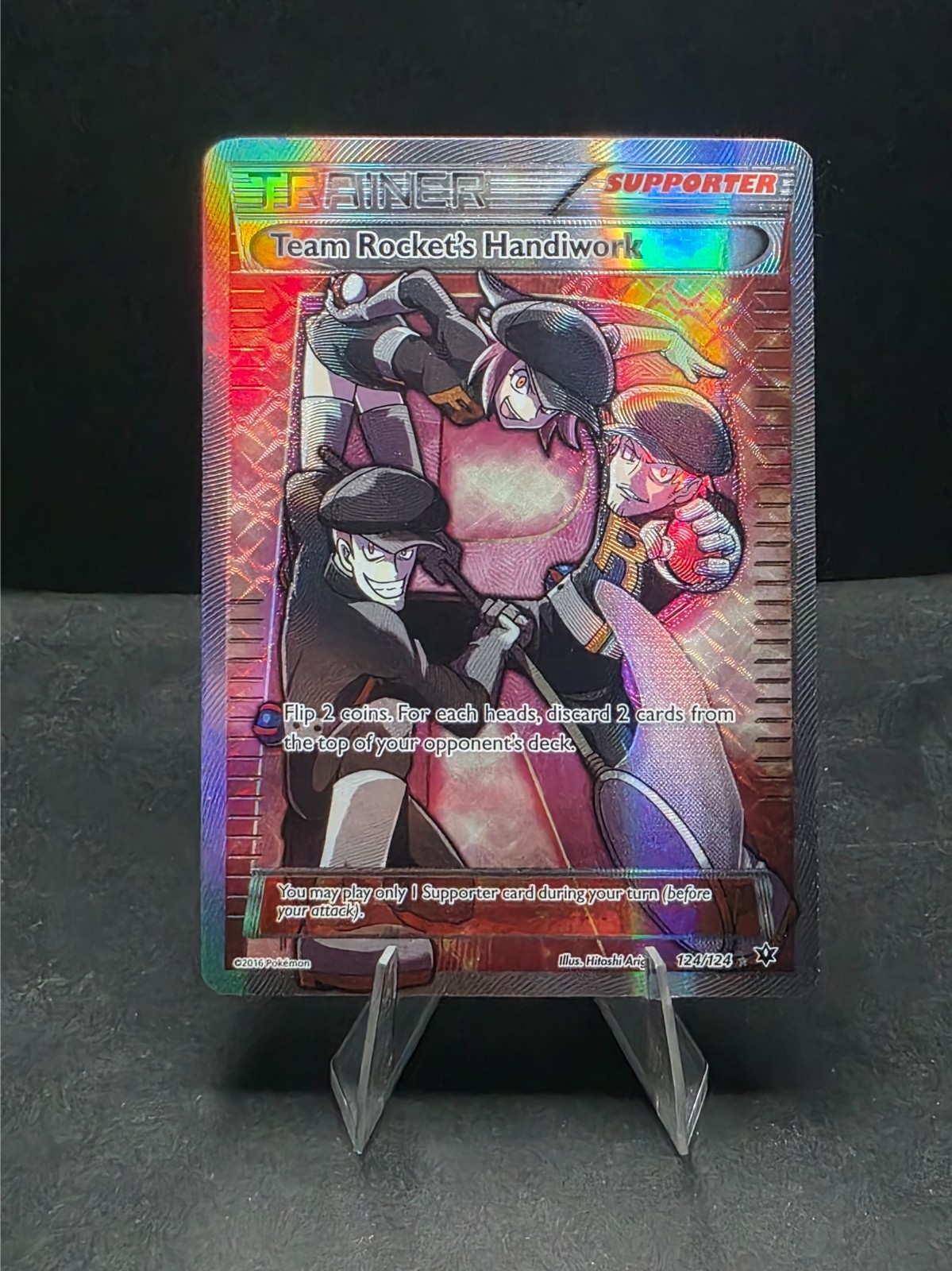 Pokemon TCG Team Rocket's Handiwork (Full Art) 124/124 Fates Collide Holo MP