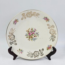 Piatto Porcellana Seltmann Weiden 19cm Fiori Oro Zecchino Bavaria Vintage Raro