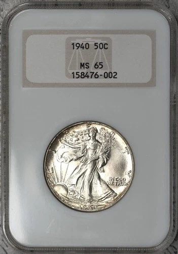1940-P Walking Liberty Half Dollar NGC MS65 Old Fatty Holder! #12FBW