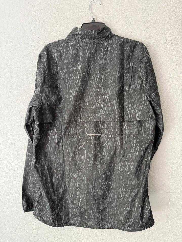 Chaqueta Brooks Para Hombre Verde Corteza Camuflada Cortavientos Media Cremallera Cuello Simulado Correr Talla M Foto 3 de 4