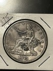 1875-CC Trade Dollar $1 Silver .900 Fine Business Strike KM#108 chop marks — photo 3
