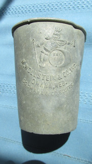 1910s Woolstein & Co. Omaha Neb. Beer Souvenir Cup Pershing Co. Nevada Mine Find