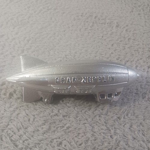 MSR Graf Zepplin Cast Iron Airship Blimp Silver Reproduction Collectible Toy Vtg